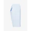 Issey Miyake Womens Light Blue Soft Fold Pleats Asymmetric Knitted Midi Skirt In Blue