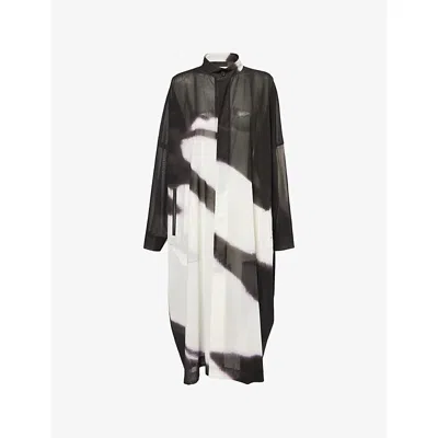 Issey Miyake Womens Shadow Study Abstract-print Cotton Coat Light In White