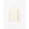 Issey Miyake Womens  Backpack Knit Round-neck Wool Jumper In White