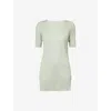 Issey Miyake Womens Monthly June Round-neck Knitted Top Pastel Green In Green