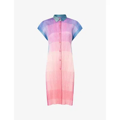 Issey Miyake Womens Photon Sleeveless Knitted Shirt Pink