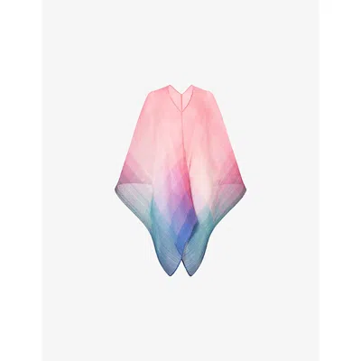 Issey Miyake Womens Photon V-neck Knitted Top Pink In Multi