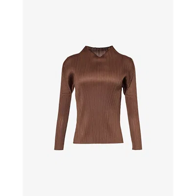 Issey Miyake Brown Chiffon Twist 2 T-shirt In 48 Leaves Brown