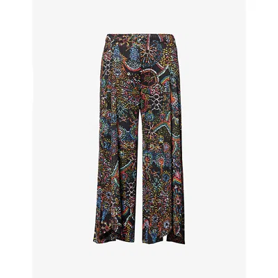 Issey Miyake Womens Black Light Festival Crop-leg Knitted Trousers In Multi
