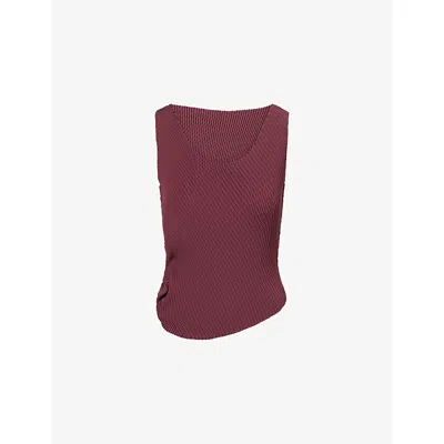 Issey Miyake Womens June Misty Pleats Top Purple