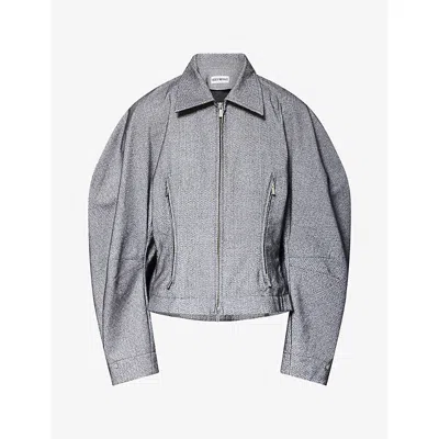 Issey Miyake Womens Reflection Wool-gauze Jacket Grey In Gray