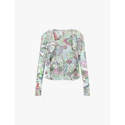 Issey Miyake Womens Light Festival Pleated Knitted Cardigan White In Multi