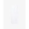 Issey Miyake Womens  Paper Bag Pleats Knitted Midi Skirt In White