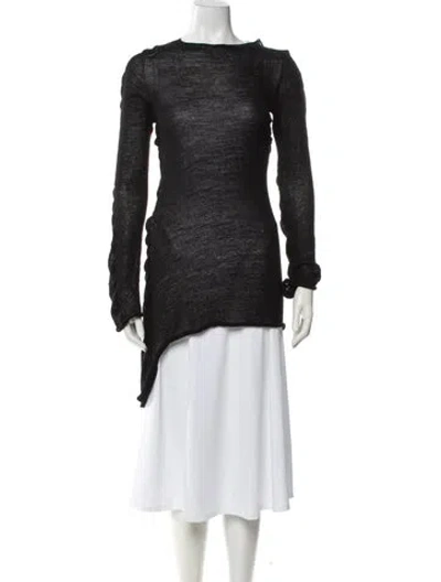 Pre-owned Issey Miyake Wool Bateau Neckline Sweater In Black