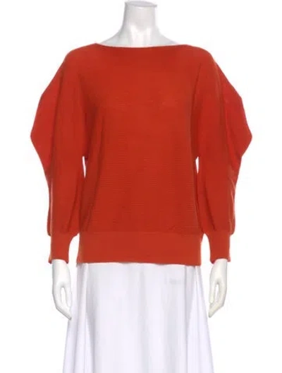 Pre-owned Issey Miyake Wool Bateau Neckline Sweater In Orange