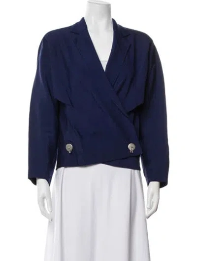 Pre-owned Issey Miyake Wool Blazer In Blue