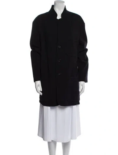 Pre-owned Issey Miyake Wool Coat In Black