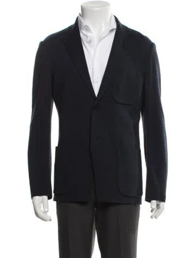 Pre-owned Issey Miyake Wool Collar Cardigan In Blue