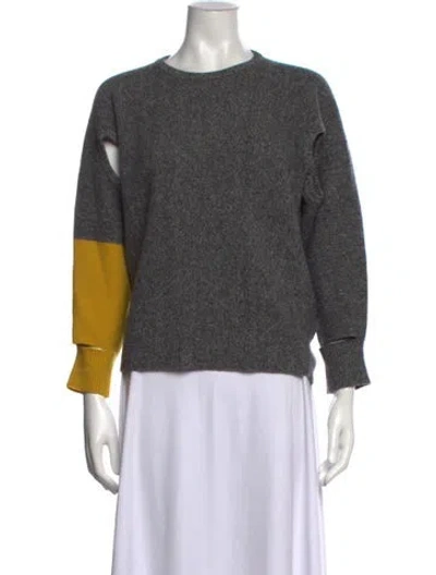Pre-owned Issey Miyake Wool Colorblock Pattern Sweater In Grey