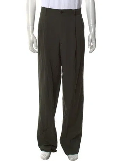 Pre-owned Issey Miyake Wool Dress Pants In Green