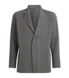Issey Miyake Wool-effect Pleated Blazer In Gray