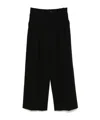 Issey Miyake Wool Gabardine Trousers In Black