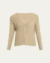 Issey Miyake Wool Like Pleats V-neck Cardigan In Kudzu Khaki