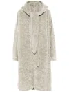 Issey Miyake Gray Raw Wool Loop Yarn Coat In Grey