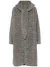 Issey Miyake Gray Raw Wool Loop Yarn Coat In Grey