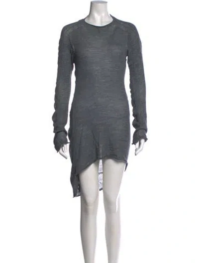 Pre-owned Issey Miyake Wool Mini Dress W/ Tags In Grey