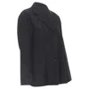 Issey Miyake Wool Nylon Placket Relaxed Casual Blazer In Black