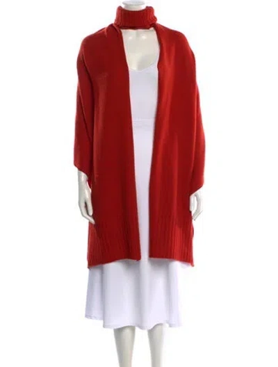 Pre-owned Issey Miyake Wool Open Front Sweater In Orange