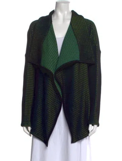 Pre-owned Issey Miyake Wool Patterned Sweater In Black
