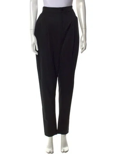 Pre-owned Issey Miyake Wool Straight Leg Pants In Black