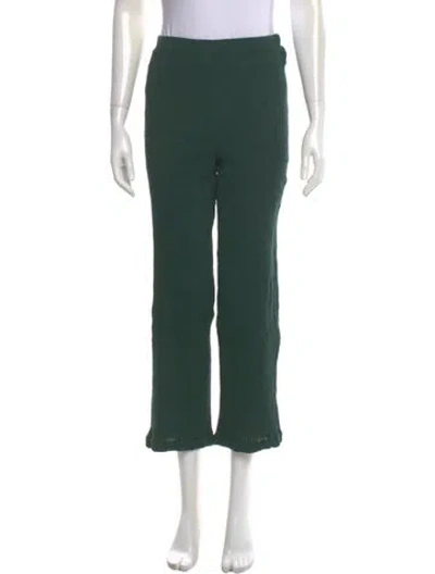 Pre-owned Issey Miyake Wool Straight Leg Pants In Green