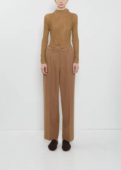 Issey Miyake Wool Tweed Pants In Brown
