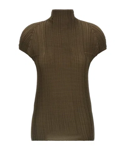 Issey Miyake Wooly Pleated 58 T-shirt In Green