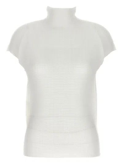 ISSEY MIYAKE WOOLY PLEATED HIGH-NECK TOP