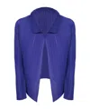 Issey Miyake Wooly Pleats Blue Cardigan In Blue