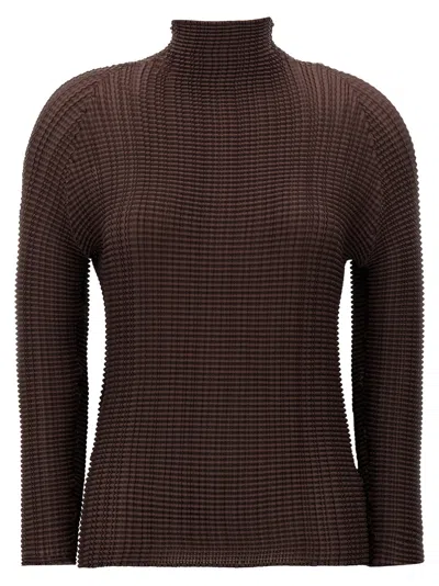 Issey Miyake Wooly Pleats-56 Shirt And Blouse Brown