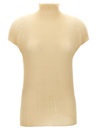Issey Miyake Wooly Pleats-56 T-shirt Beige