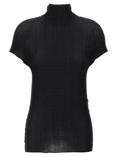 Issey Miyake Wooly Pleats-56' T-shirt In Black