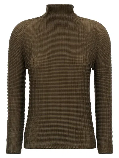 Issey Miyake Wooly Pleats-58 Blouse In Green
