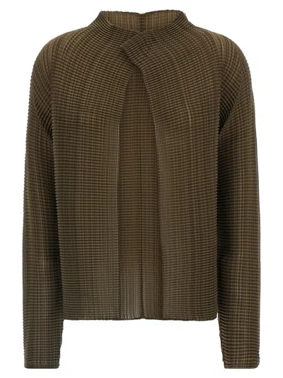 Issey Miyake Wooly Pleats-58 Cardigan In Green