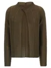 Issey Miyake Wooly Pleats-58 Cardigan In Green