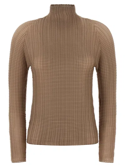 Issey Miyake Wooly Pleats-66 Shirt And Blouse Beige In Brown
