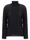 Issey Miyake Black Wooly Pleats Blouse