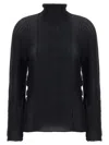 Issey Miyake Black Wooly Pleats Blouse