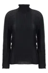 Issey Miyake Black Wooly Pleats Blouse