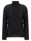 Issey Miyake Black Wooly Pleats Blouse In Black
