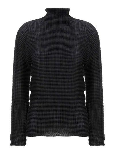 Issey Miyake Wooly Pleats' Blouse In Black
