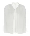 Issey Miyake Wooly Pleats Pleated Long-sleeves Cardigan In White