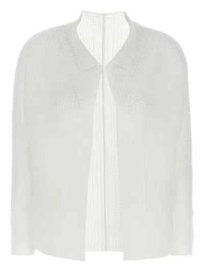 ISSEY MIYAKE WOOLY PLEATS PLEATED LONG-SLEEVES CARDIGAN