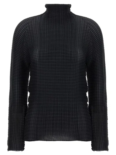 Issey Miyake Wooly Pleats Shirt And Blouse Black