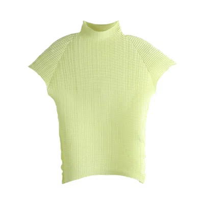 Pre-owned Issey Miyake Wooly Pleats Shirt 'light Green' | Women's Size 2